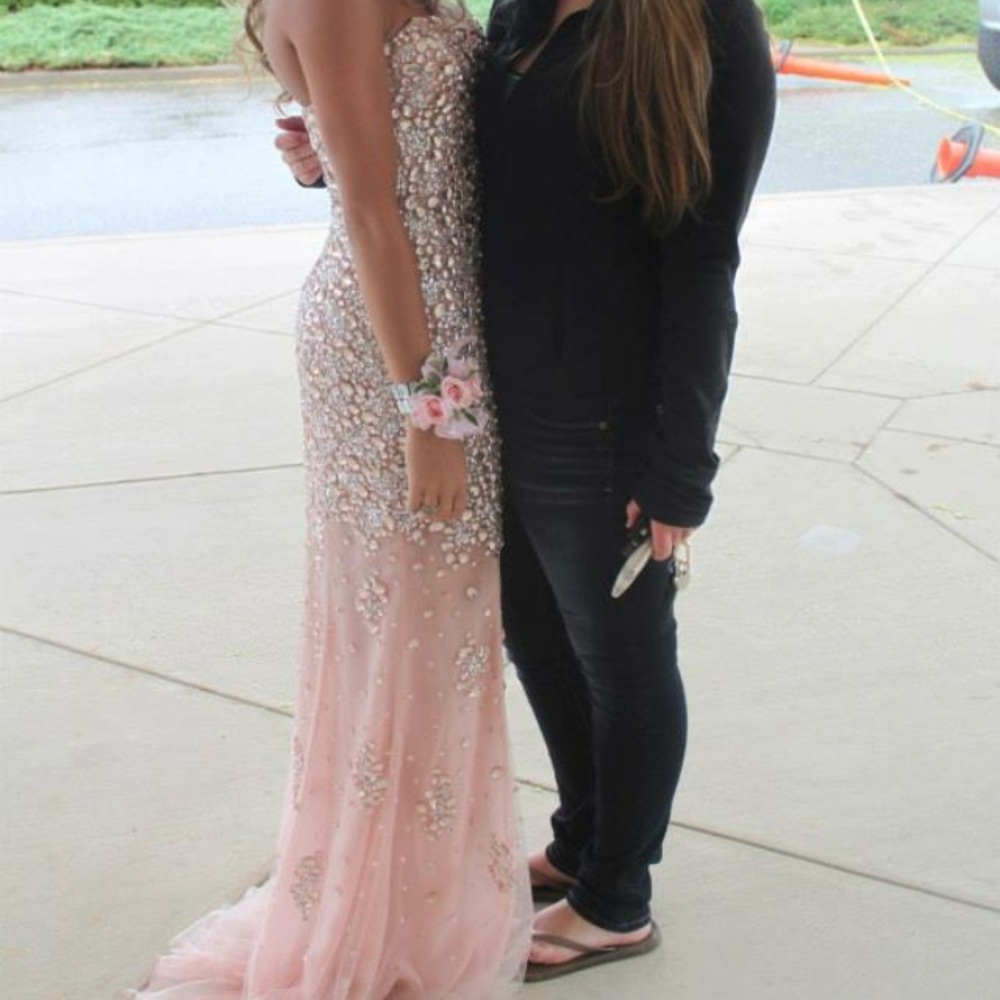 JOVANI Light Pink, beaded, long-formal/prom dress!